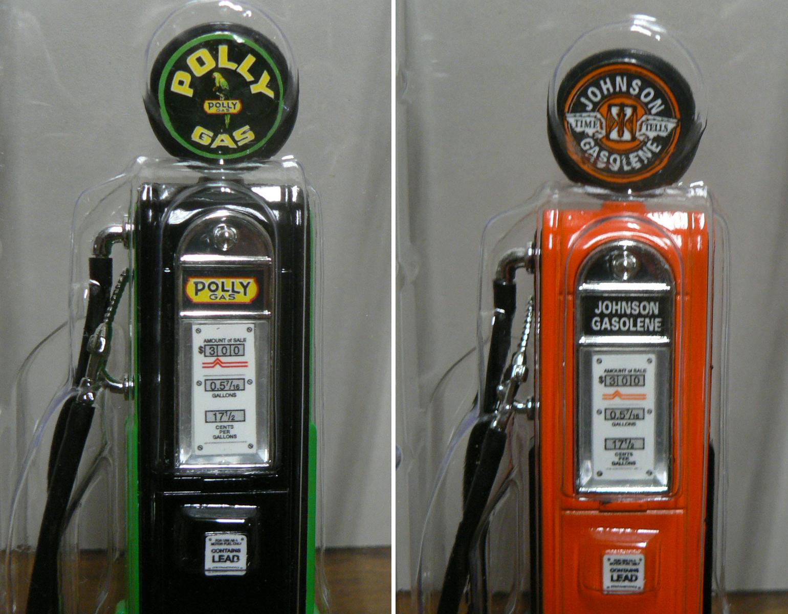 Vintage gas pumps, Johnson, Polly